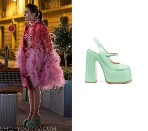 Emily in Paris: Season 3 Emily's Episode 1 Mint Green Mary Jane ...