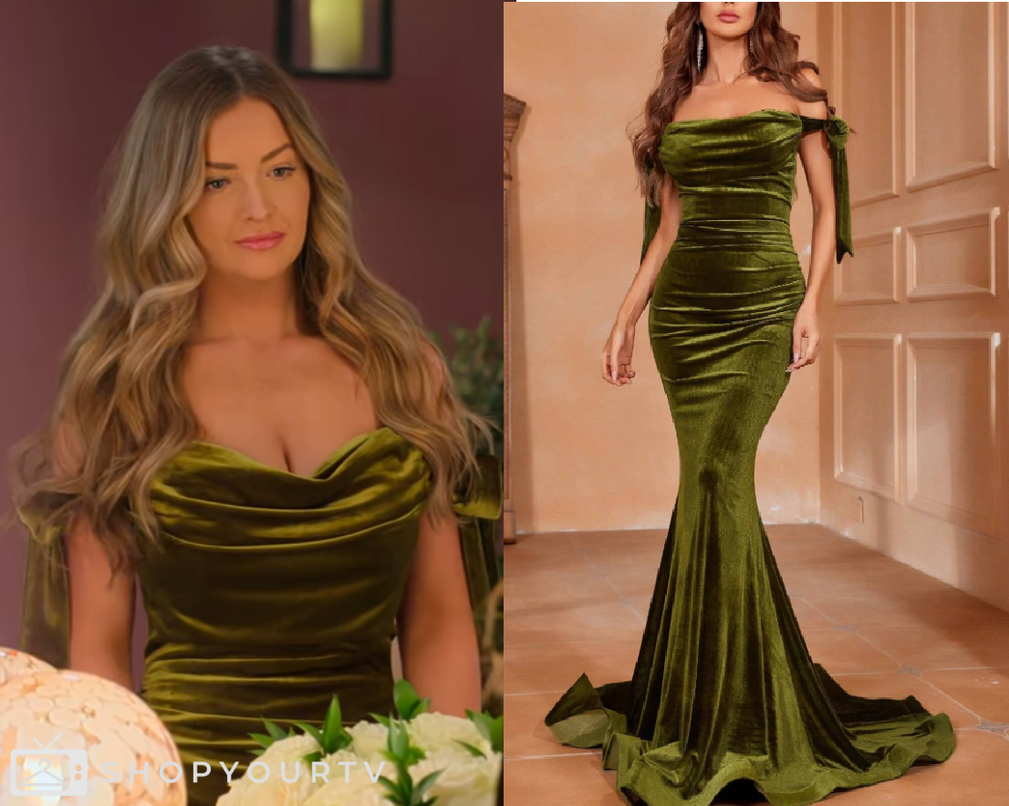 love is blind season 8 taylor green dress Blind: Episode 6 Taylor's Velvet Maxi - | TV Fashion & Outfits joey and sara love is blind