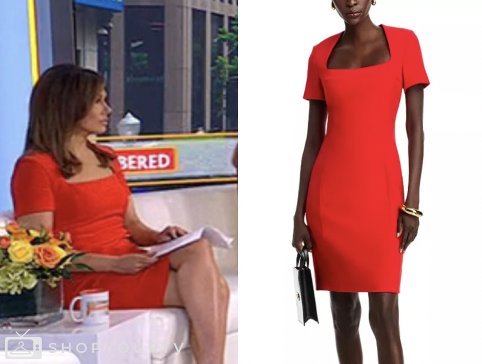 Outnumbered: July 2025 Lisa Boothe's Red Square Neck Sheath Dress ...