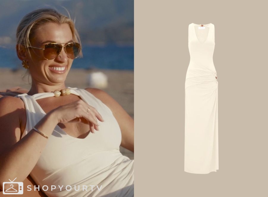 hutch liona halter v-neck tulle maxi dress Heaven's Love Deep V-Neck Tulle Maxi Dress White main image 1
