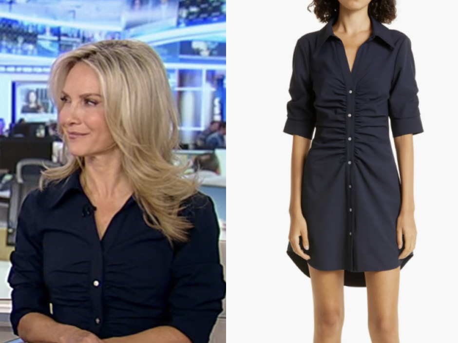 America's Newsroom: October 2025 Dana Perino's Navy Blue Mini Shirt Dress | Shop Your TV America's Newsroom: October 2025 Dana Perino's Navy Blue Mini Shirt Dress | Shop Your TV