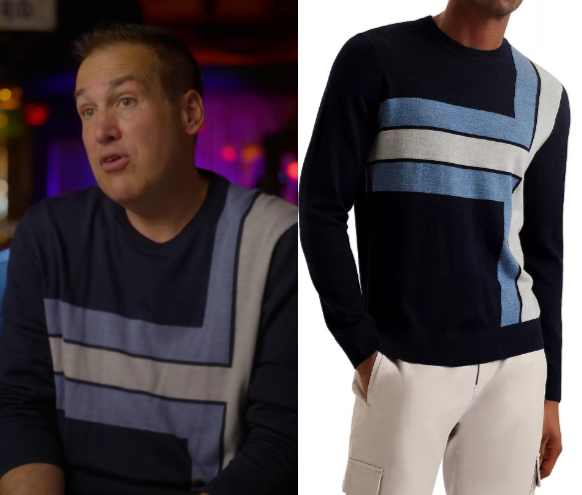 TV We Love: Season 1 Epsiode 7 Jim Colucci’s Black & Blue Print Sweater ...