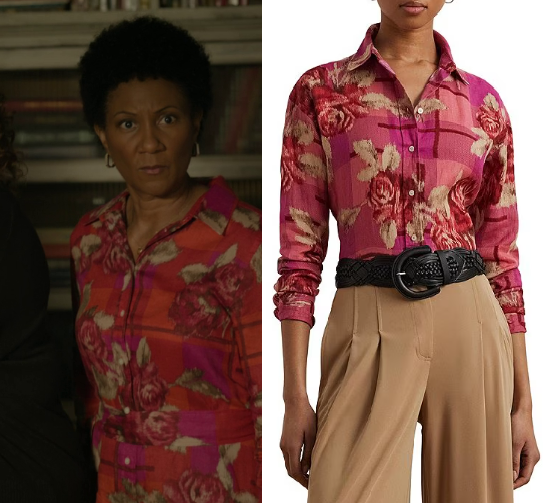 NCIS: Season 23 Episode 4 Pink Rose Print Blouse | Shop Your TV