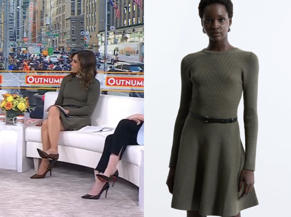 Outnumbered: December 2025 Lisa Boothe's Olive Green Ribbed Knit Belted ...