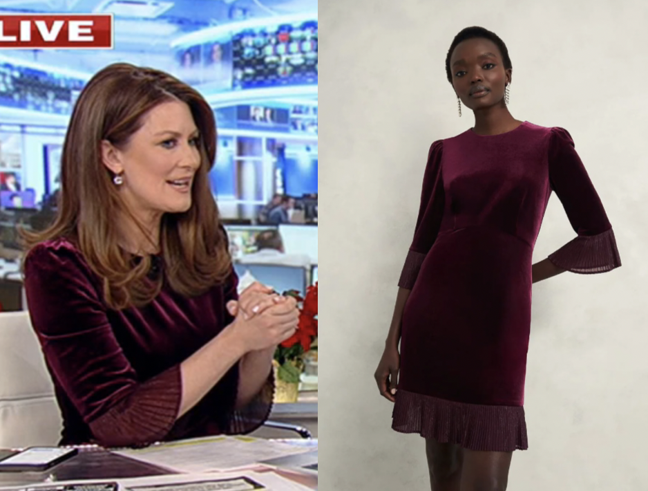 America's Newsroom: December 2025 Molly Line's Burgundy Velvet Dress ...