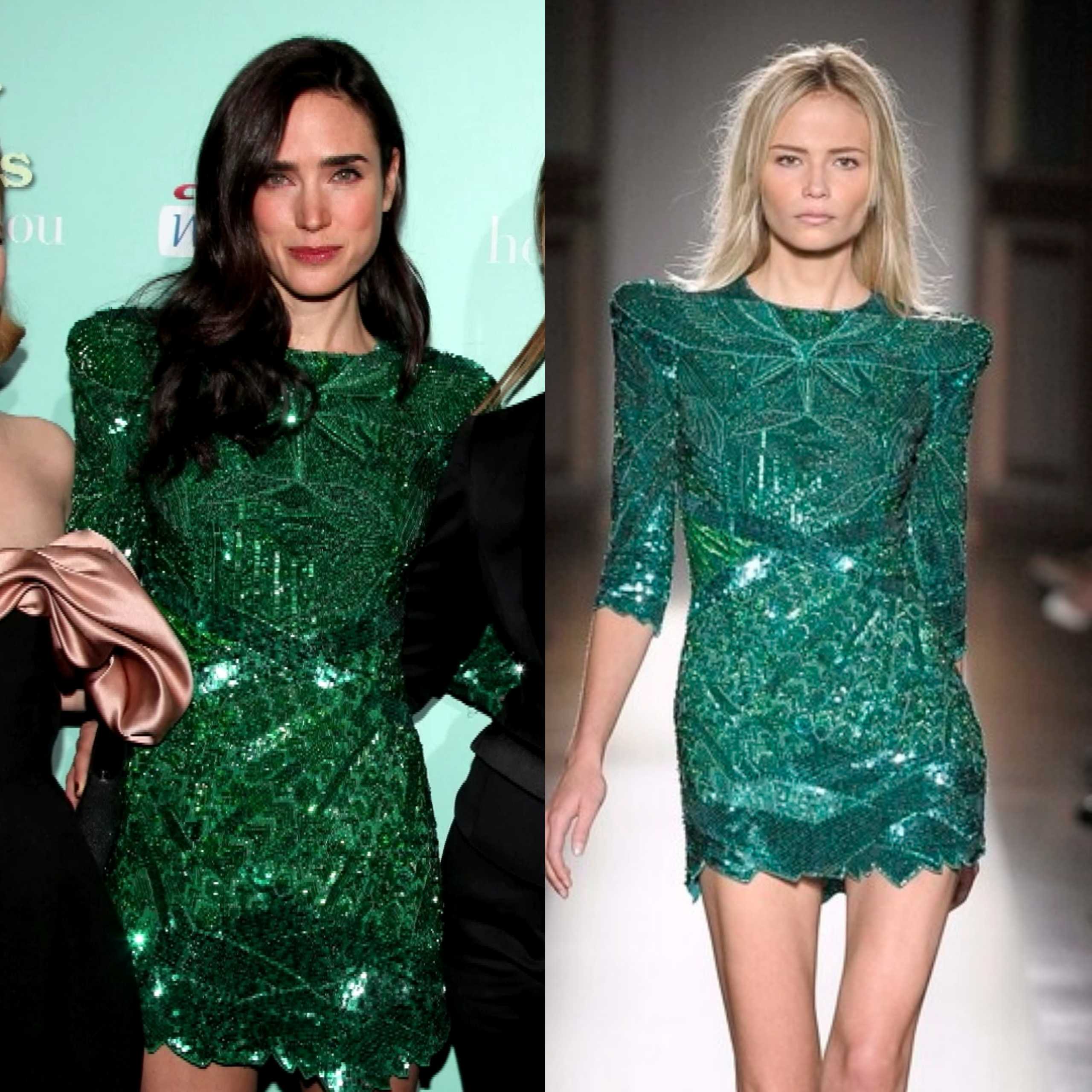 jennifer connelly green dress Jennifer Connelly in Balmain