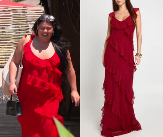 open lace back dress Honey Red Maxi Dress main image 1