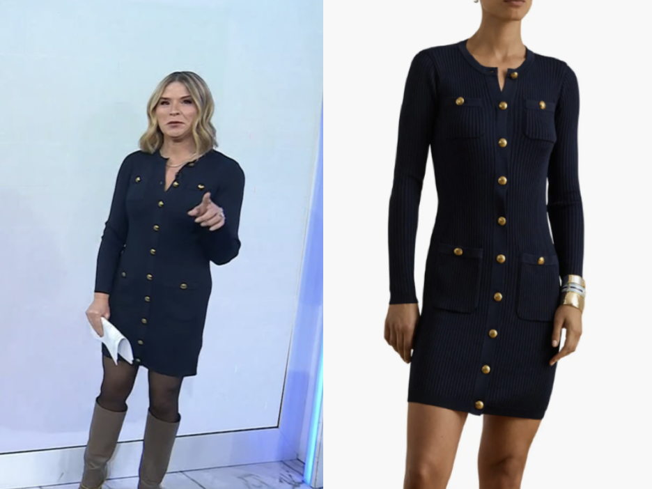 The Today Show: February 2026 Jenna Bush Hager's Navy Blue Ribbed Knit Mini  Dress | Shop Your TV