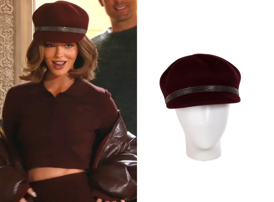 The Traitors US Season 4 Episode 7 Maura s Burgundy Newsboy Cap Shop The Traitors US Season 4 Episode 7 Maura s Burgundy Newsboy Cap Shop