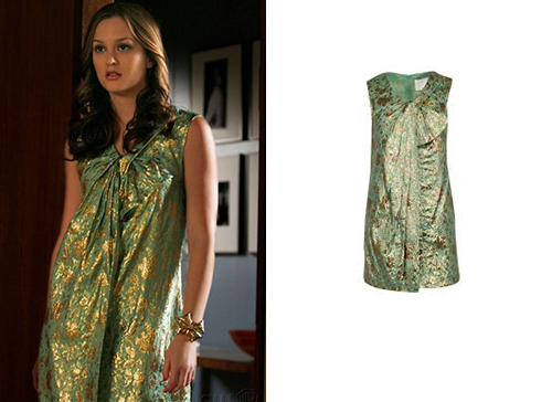 Gossip Girl: Season 2 Episode 22 Blair's Green Brocade Dress | Shop Your TV
