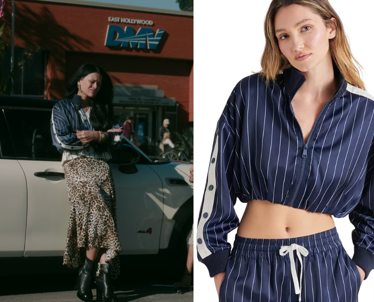 DMV: Season 1 Episode 12 Ceci's Pinstriped Bomber Jacket | Shop Your TV