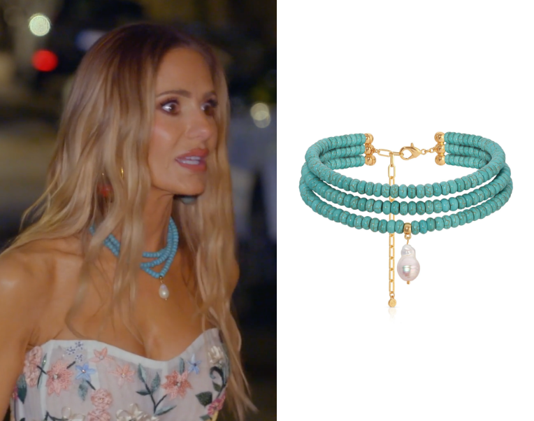 Real Housewives of Beverly Hills: Season 15 Episode 15 Dorit’s Teal Layered Beaded Pearl Necklace