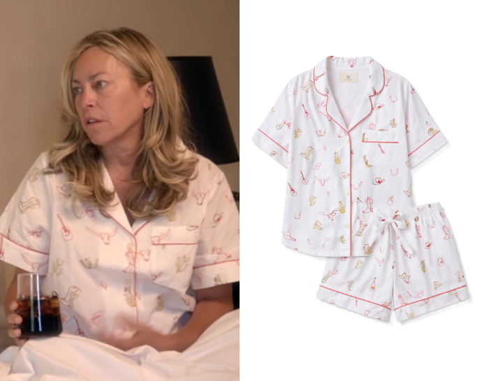 Real Housewives of Beverly Hills: Season 15 Episode 15 Sutton’s White/Pink Western Pajamas