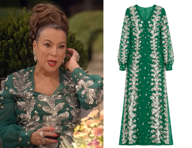green emerald velvet dress Tilly Flower Dress in Green Medium