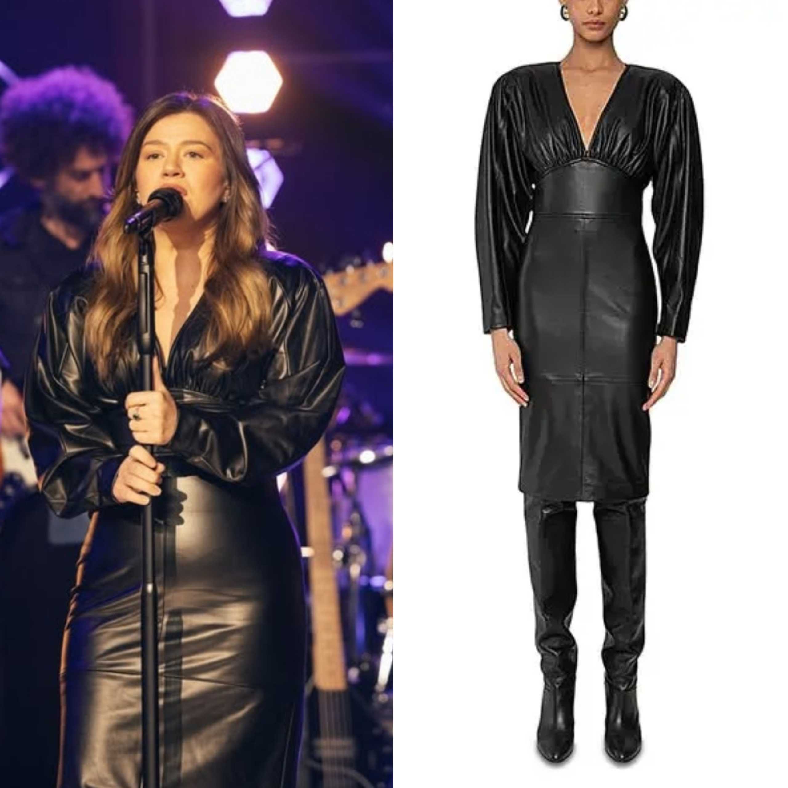 The Kelly Clarkson Show: April 2026 Kelly's Leather Long Sleeve Dress |  Shop Your TV