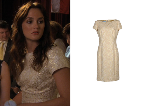 Gossip Girl: Season 5 Episode 2 Blair's Gold Jaquard Dress | Shop Your TV