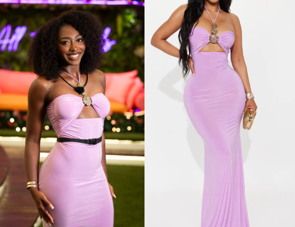 elizabeth love island purple dress Hannah's serving looks and living her best life #LoveIsland #AllStars